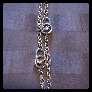 Michael Kors sterling silver MK locket necklace